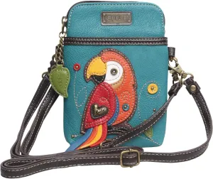 CHALA Cell Phone Crossbody Purse-Women PU Leather/Canvas Multicolor Handbag with Adjustable Strap