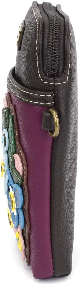 CHALA Cell Phone Crossbody Purse-Women PU Leather/Canvas Multicolor Handbag with Adjustable Strap
