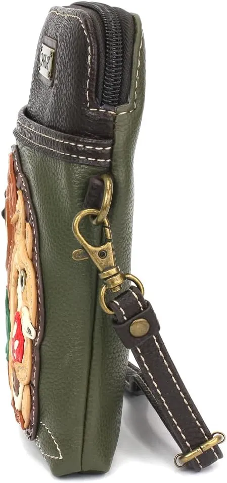 CHALA Cell Phone Crossbody Purse-Women PU Leather/Canvas Multicolor Handbag with Adjustable Strap