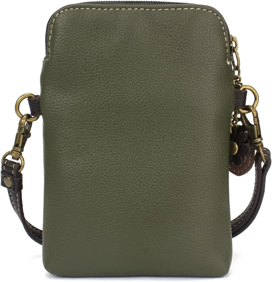 CHALA Cell Phone Crossbody Purse-Women PU Leather/Canvas Multicolor Handbag with Adjustable Strap