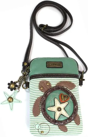 CHALA Cell Phone Crossbody Purse-Women PU Leather/Canvas Multicolor Handbag with Adjustable Strap