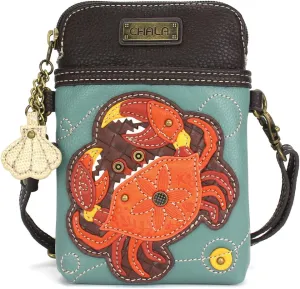 CHALA Cell Phone Crossbody Purse-Women PU Leather/Canvas Multicolor Handbag with Adjustable Strap