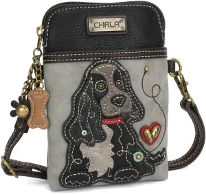 CHALA Cell Phone Crossbody Purse-Women PU Leather/Canvas Multicolor Handbag with Adjustable Strap