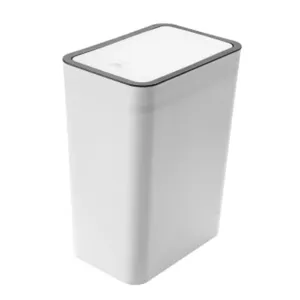 CHICIRIS Garbage Can​, Large Capacity Sealed Trash Can With Press Top, for Home Kitchen Living Room Bathroom (White)