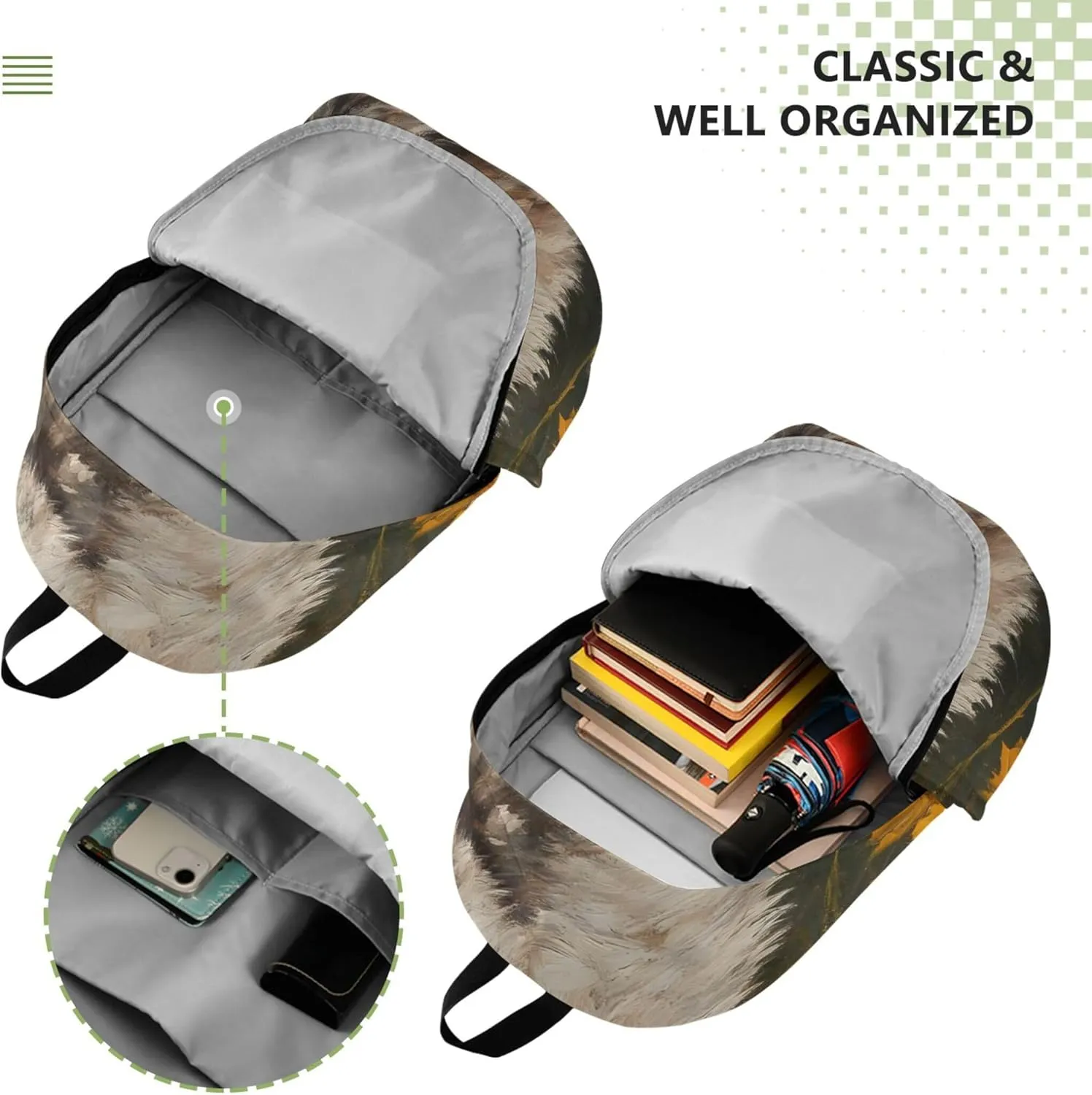 CHIFIGNO Cool Howling Wolf Sunflowers Cool Women Casual Backpack for Men School Bookbag for Teen Girls