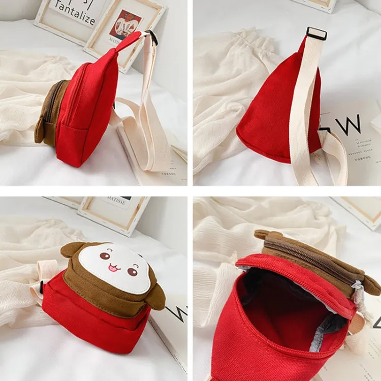 Children Chest Bag Cute Cartoon Monkey Crossbody Shoulder Bag Coin Backpacks(Yellow)