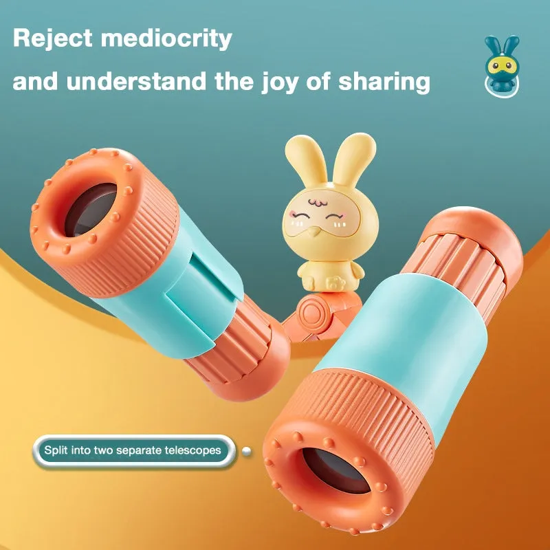 Children's Outdoor Travel Adventure Binoculars, Detachable High Magnification Cartoon Telescope Toy