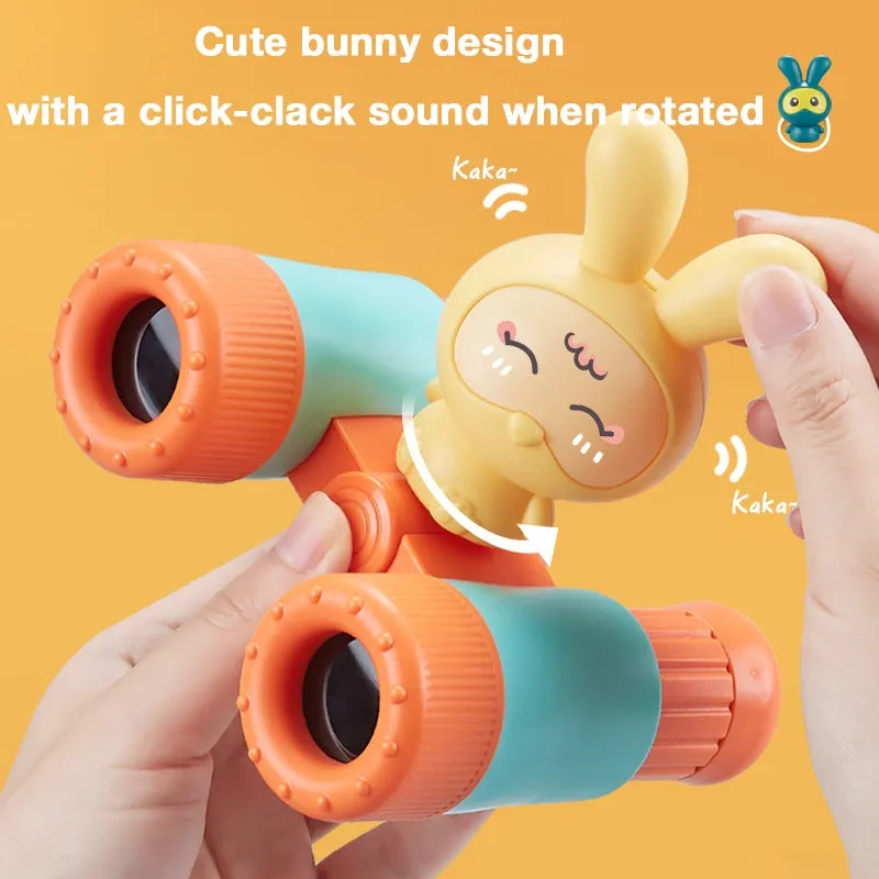Children's Outdoor Travel Adventure Binoculars, Detachable High Magnification Cartoon Telescope Toy