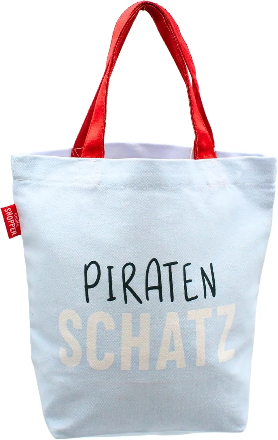 Children's Shopper/Children's Handbag/Mini Shopper with Handle, Motif: Penguin with Pirate Treasure, 100% Cotton, Size: H/W Approx. 21 x 24, 21 cm