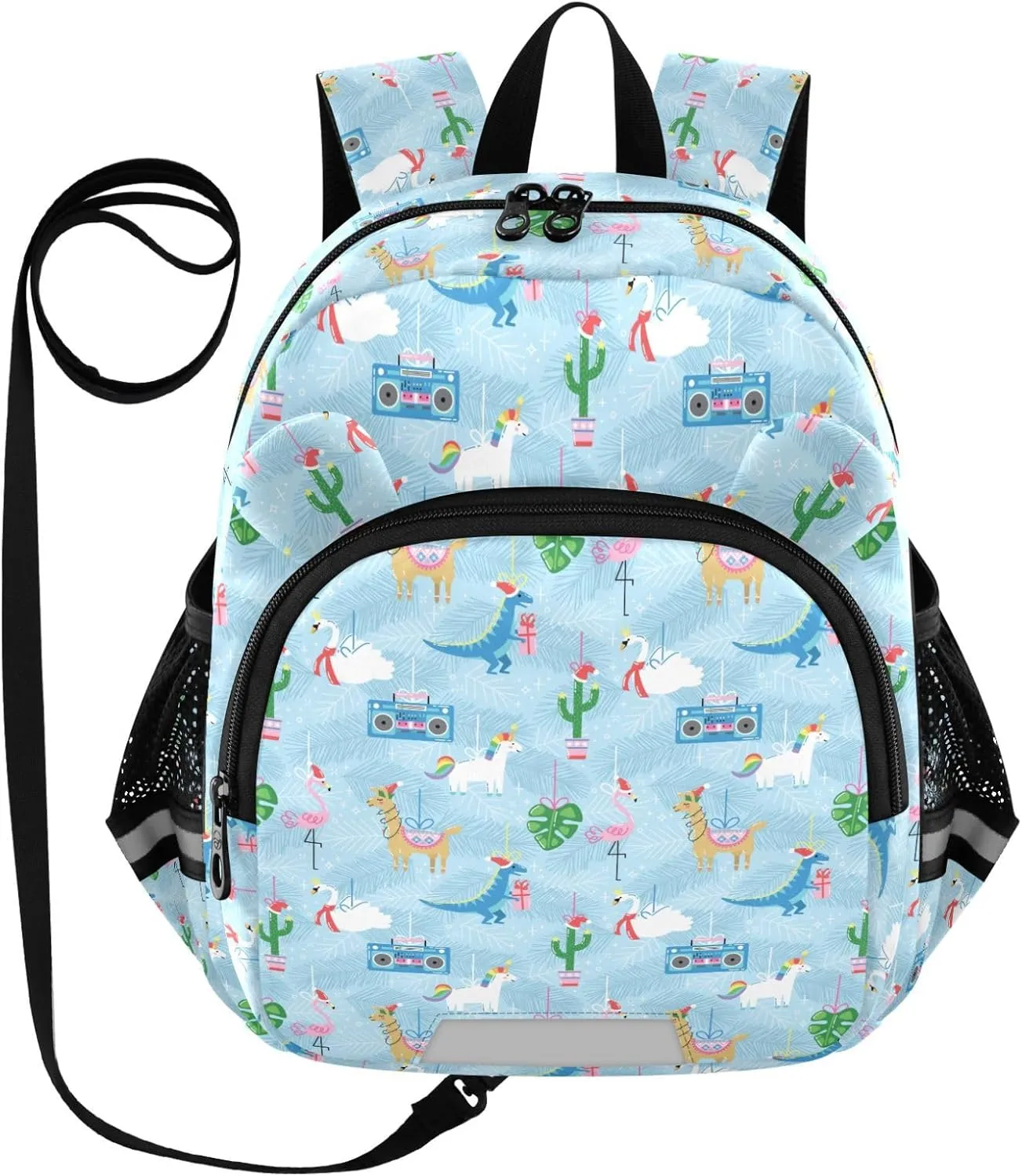 Christmas Preschool Backpack Cartoon Animal Daycare Bookbag School Backpack with Traction Rope for Kids 3-6