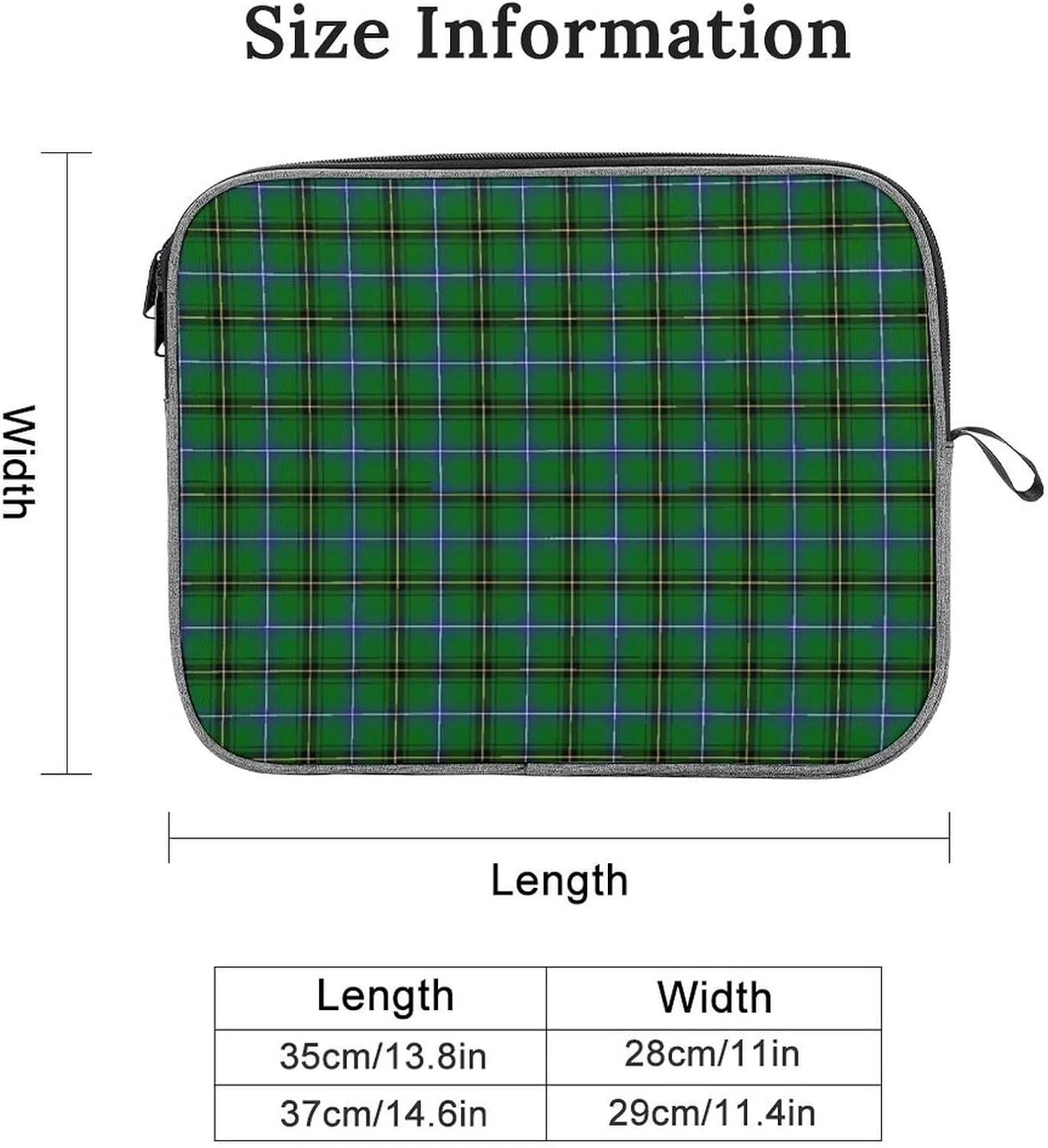 Clan Rutherford Tartan Large Capacity Portable Laptop Case Unisex
