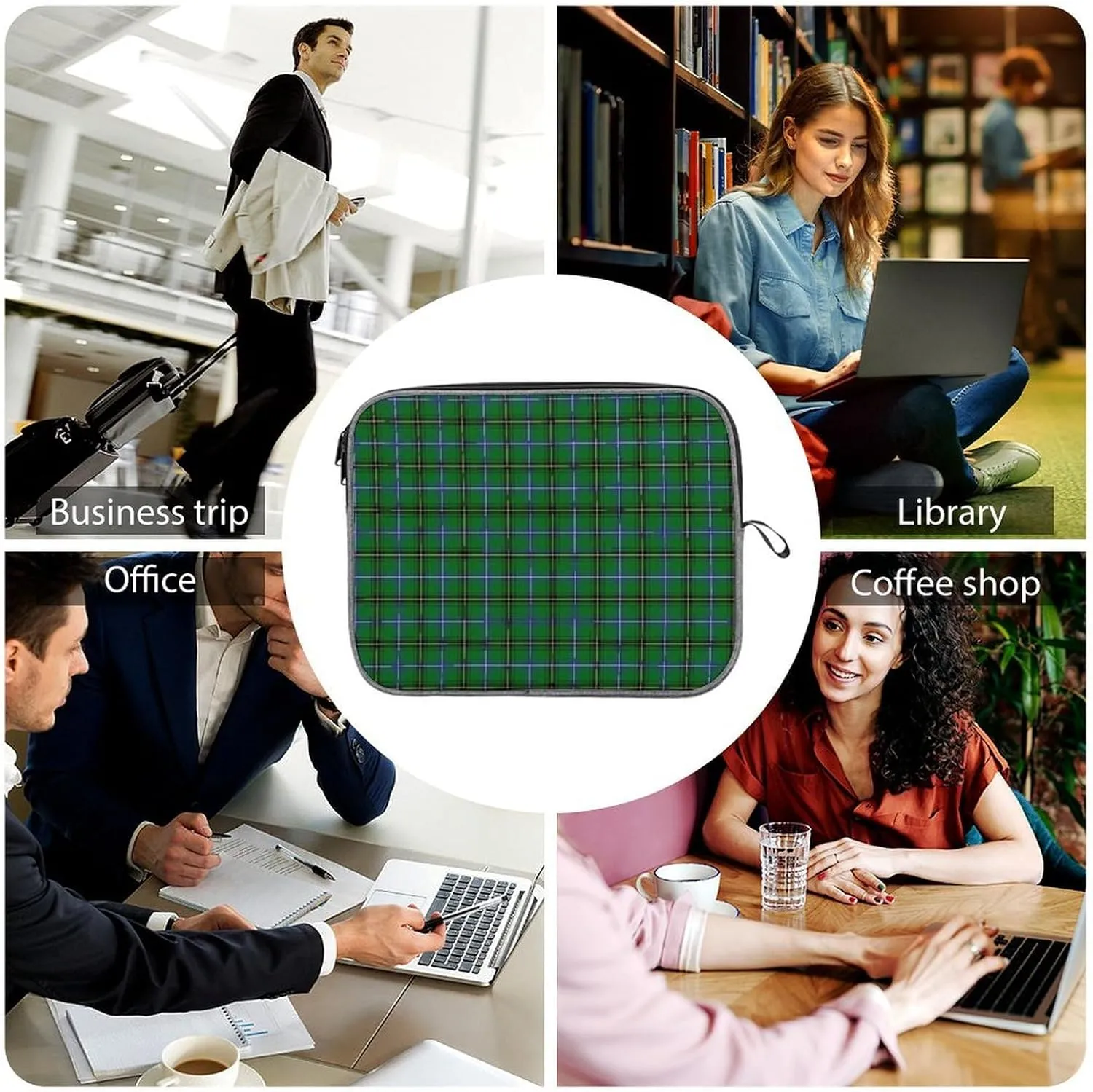 Clan Rutherford Tartan Large Capacity Portable Laptop Case Unisex