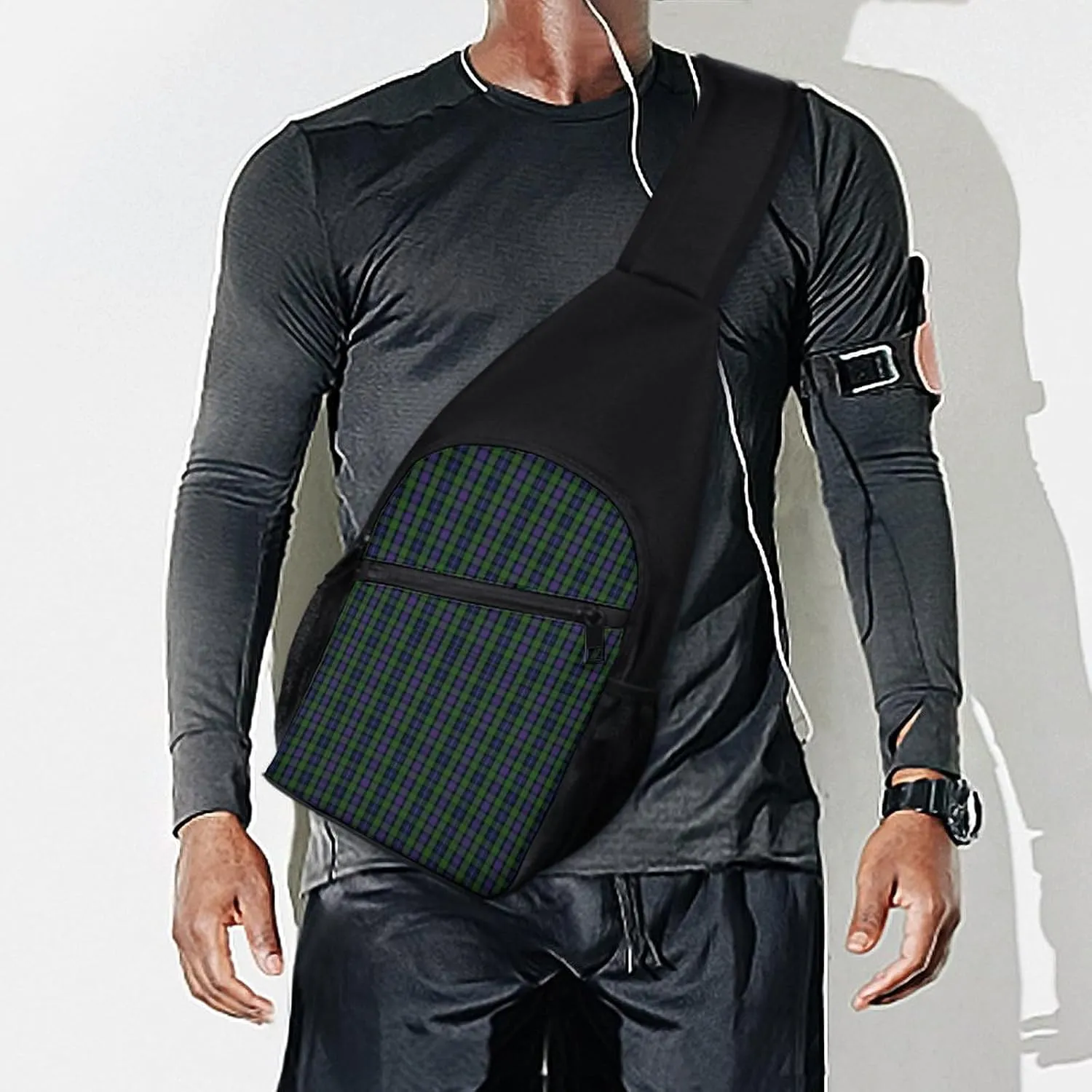 Clan Stevenson Tartan Portable Chest Bag, Large Capacity Single Shoulder Chest Bag
