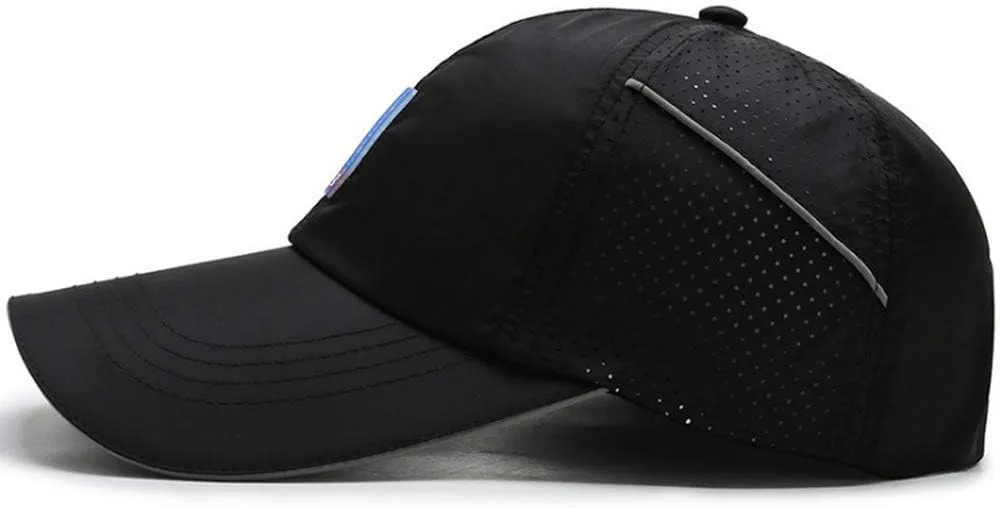 CLAPE Quick Dry Sports Cap Summer UV Protection Mesh Running Hat Lightweight Waterproof Breathable Reflective Sun Visor Hats