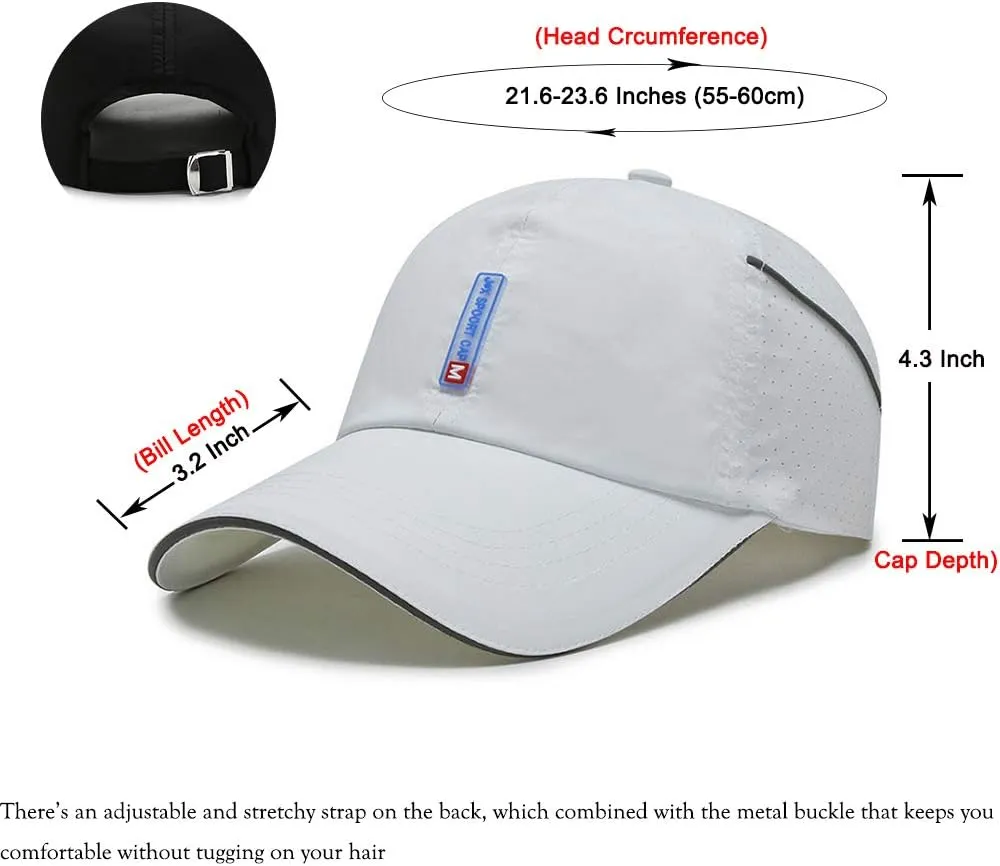 CLAPE Quick Dry Sports Cap Summer UV Protection Mesh Running Hat Lightweight Waterproof Breathable Reflective Sun Visor Hats