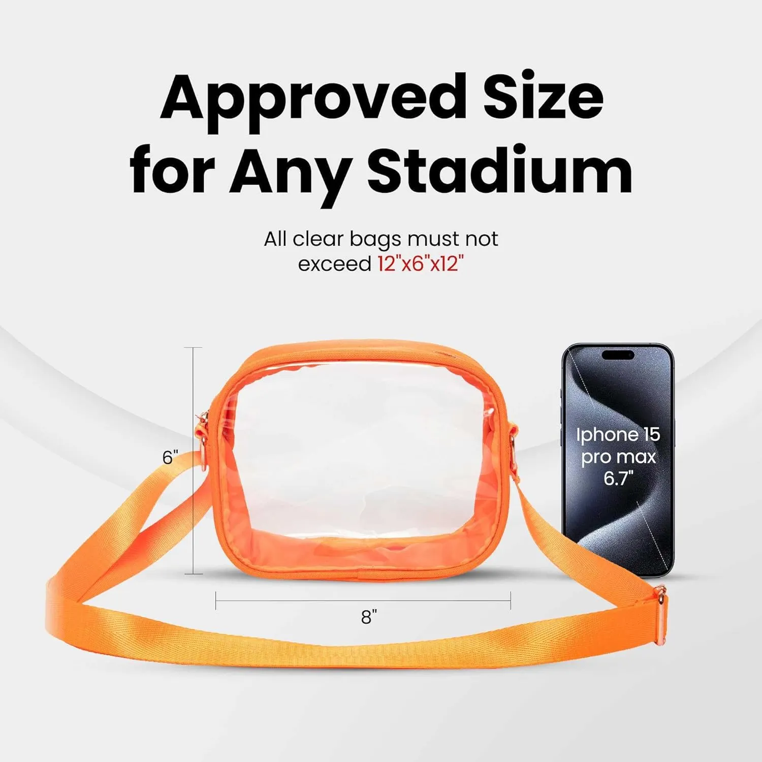 Clear Bag for Stadium Events – Stadium Approved Purse for Women, Durable Waterproof PVC, Adjustable Strap for Concerts