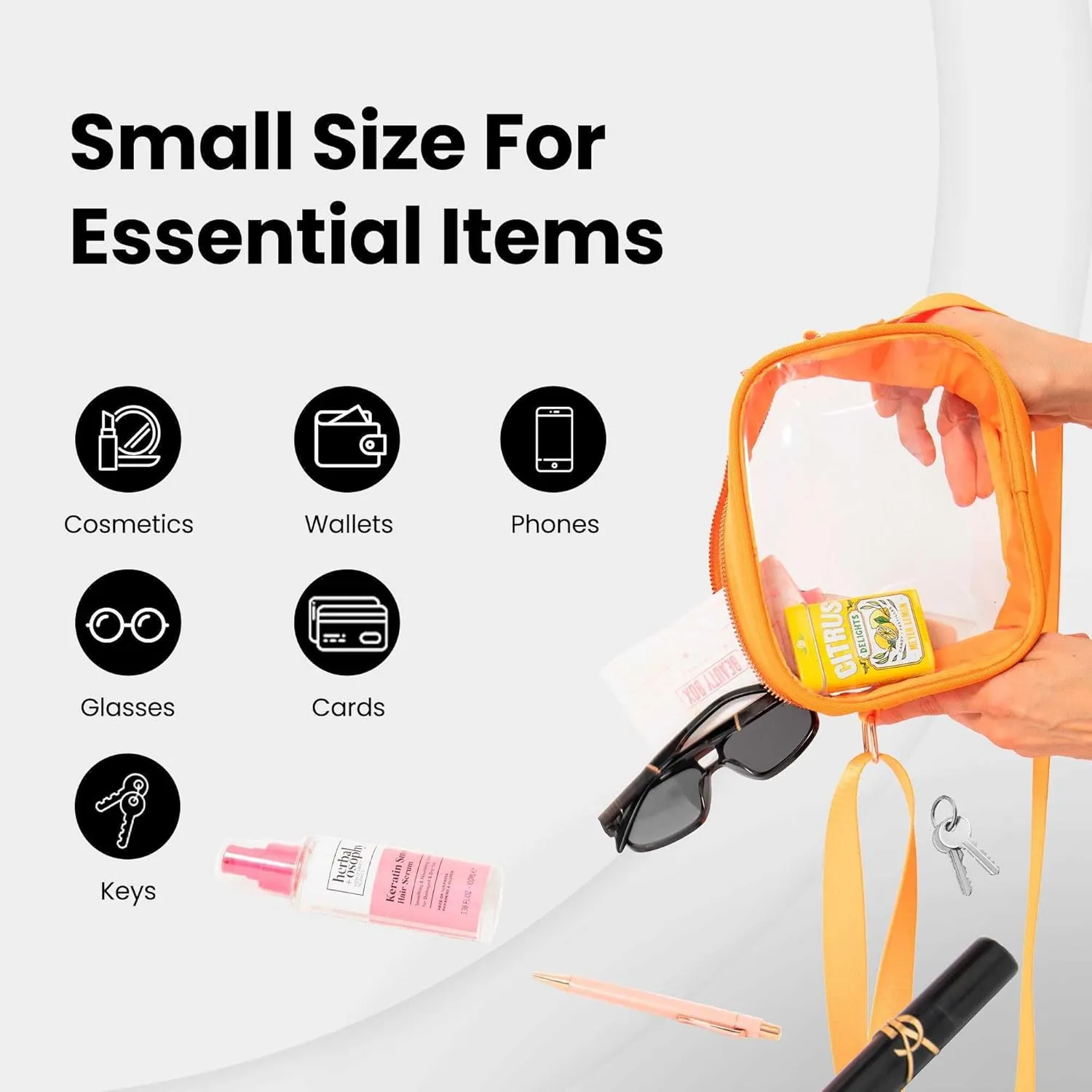 Clear Bag for Stadium Events – Stadium Approved Purse for Women, Durable Waterproof PVC, Adjustable Strap for Concerts