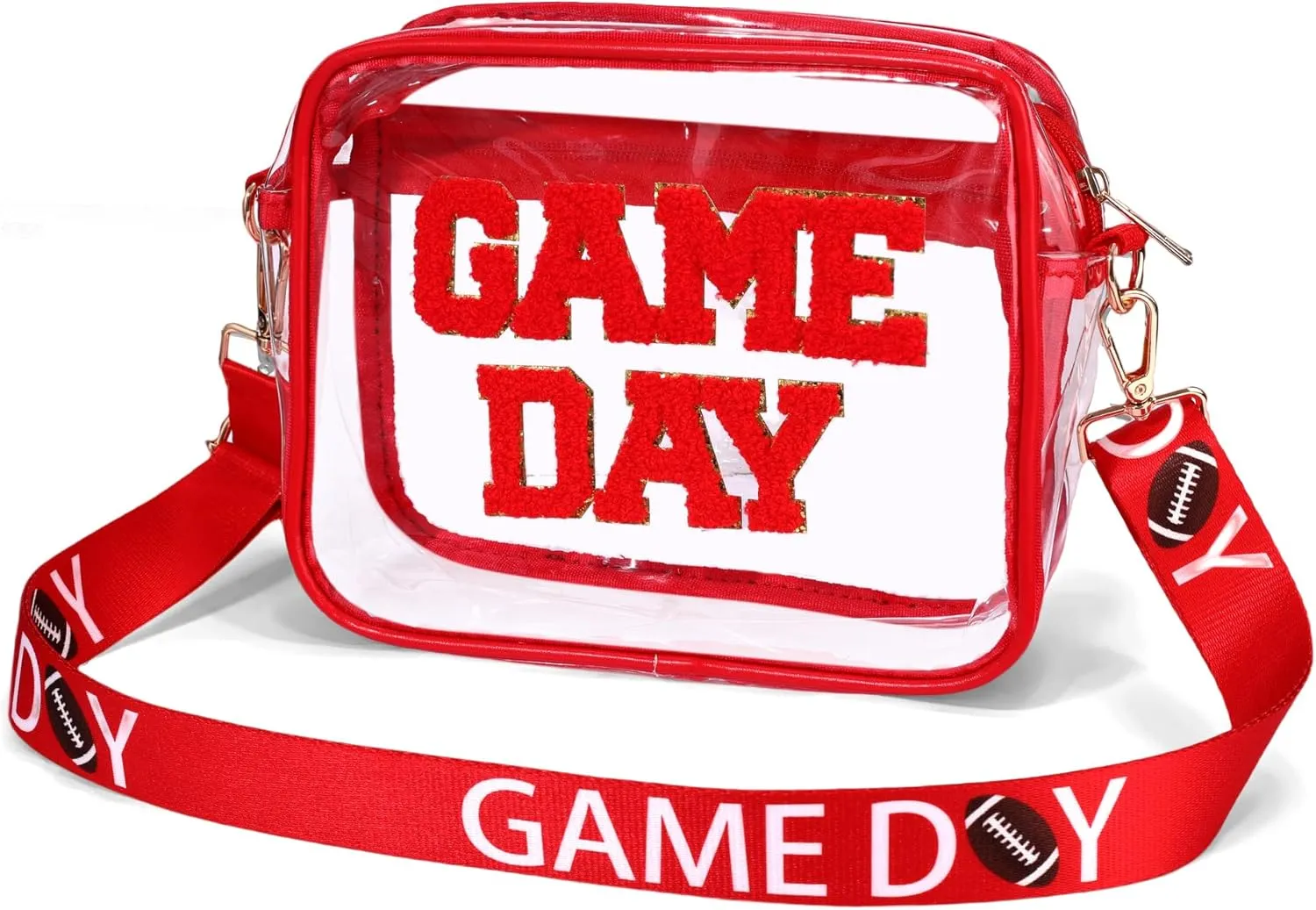 Clear Bag for Stadium Events,Game Day Clear Bag Stadium Approved Football Clear Crossbody Purse Bag for Sports