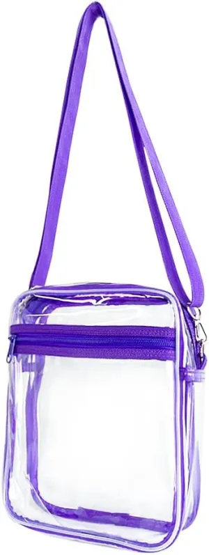 Clear Crossbody Bag Crossbody Transparent Purse Bag with Adjustable Strap Clear Unisex Sports Travel Shoulder Bag