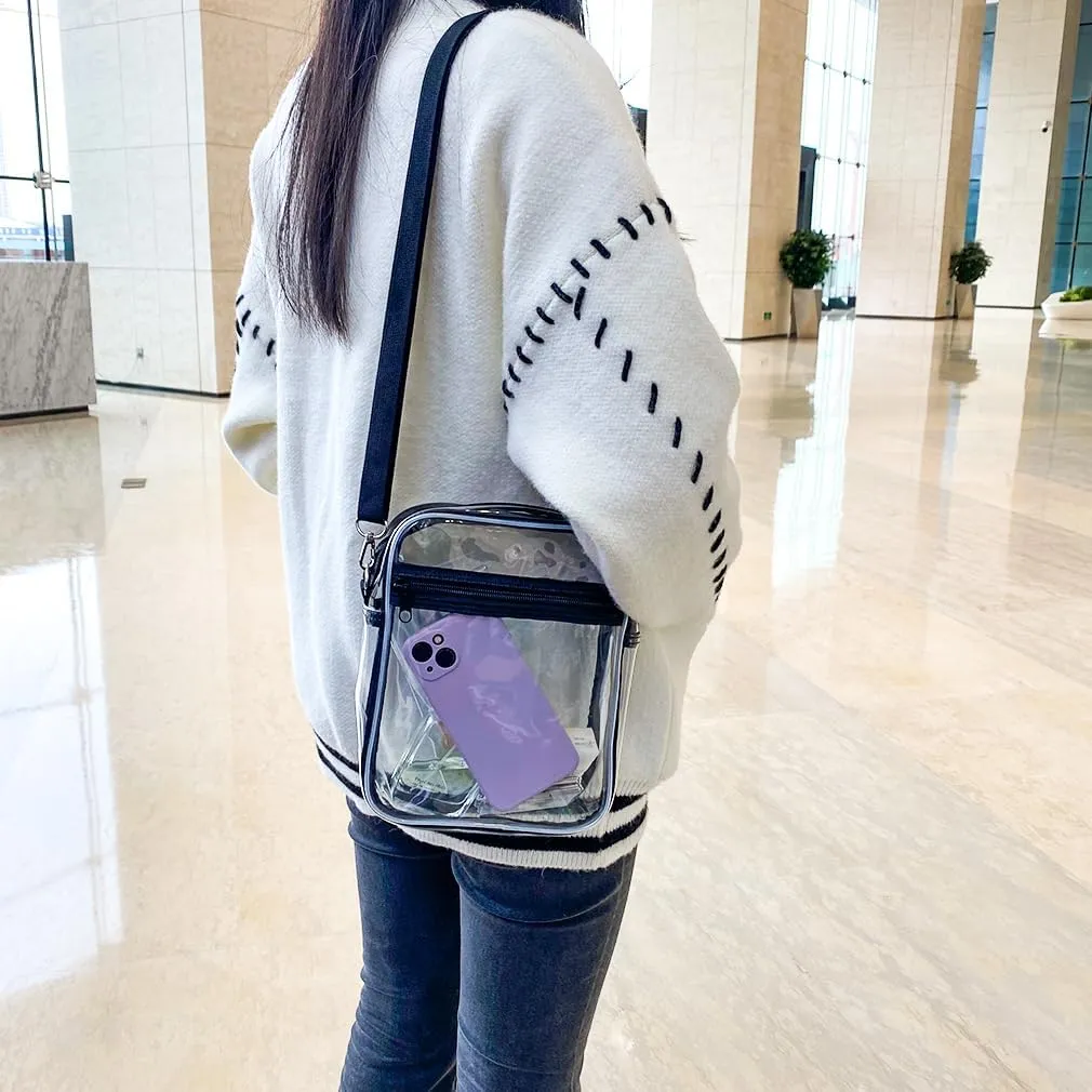 Clear Crossbody Bag Crossbody Transparent Purse Bag with Adjustable Strap Clear Unisex Sports Travel Shoulder Bag