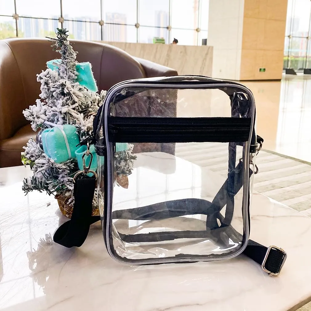 Clear Crossbody Bag Crossbody Transparent Purse Bag with Adjustable Strap Clear Unisex Sports Travel Shoulder Bag