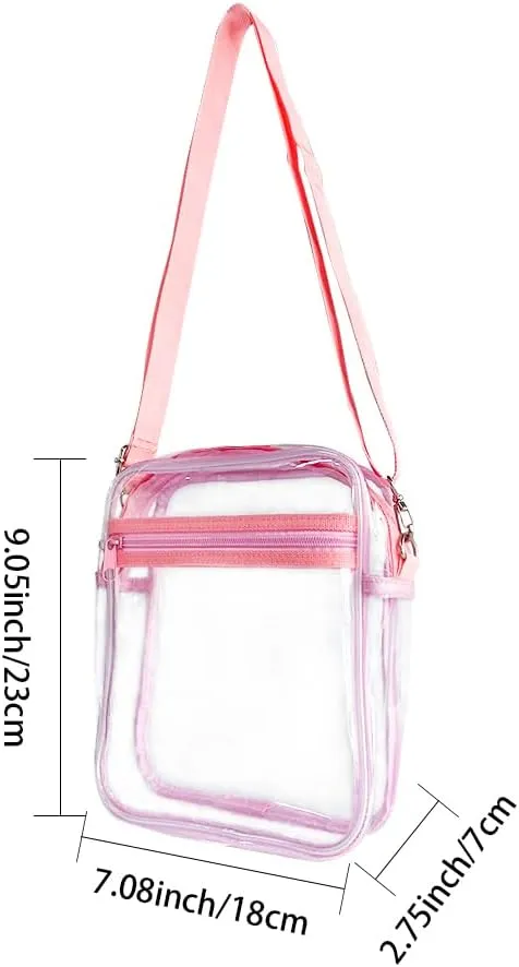 Clear Crossbody Bag Crossbody Transparent Purse Bag with Adjustable Strap Clear Unisex Sports Travel Shoulder Bag