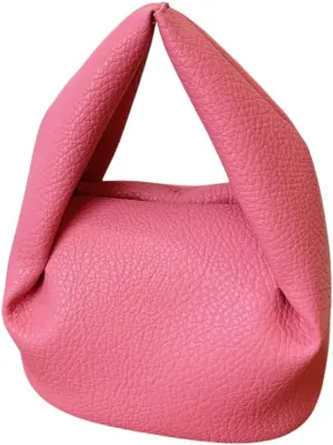 Cloud Small Handbag PU Leather Single Shoulder Crossbody Bag and Folds Design Purse for Women (Pink)