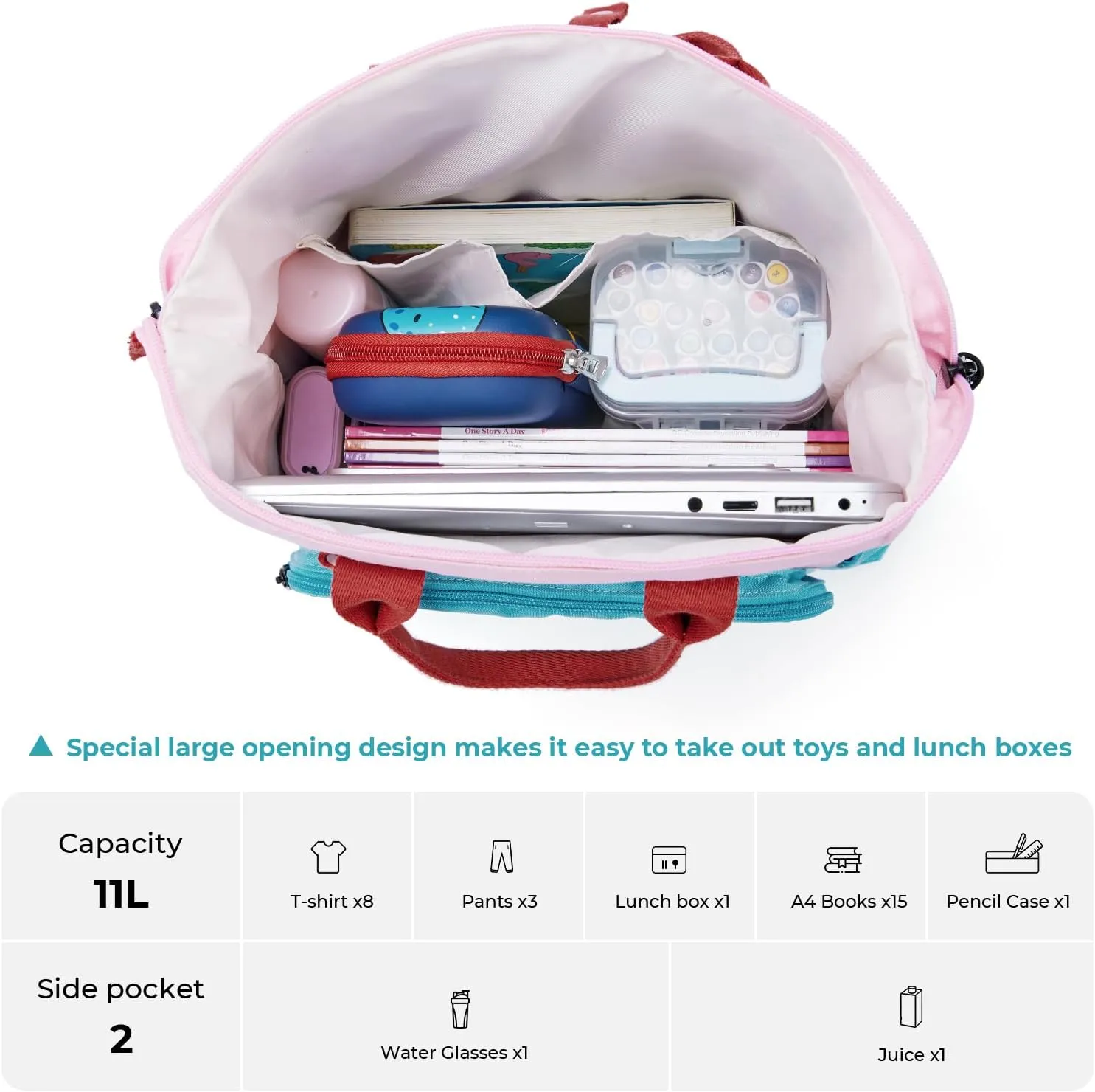 CLUCI Toddler Backpack, Multi Color, Unisex, 11 x 4.5 x 13 Inch, 1 Liter, Preschool Kindergarten School & Travel Backpack