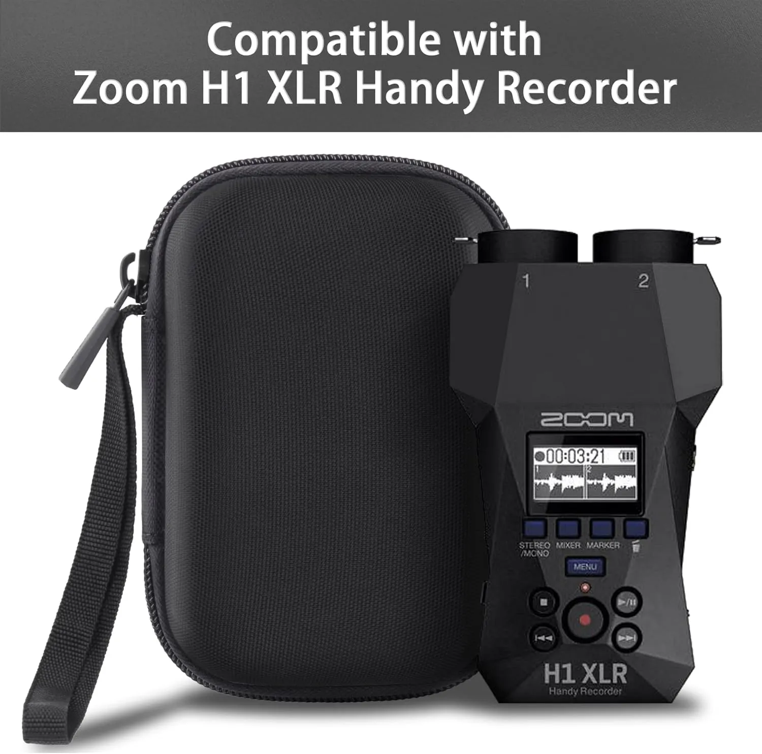 co2CREA for Zoom H1 XLR Handy Recorder Hard Protective Case, Portable Travel Case Replacement