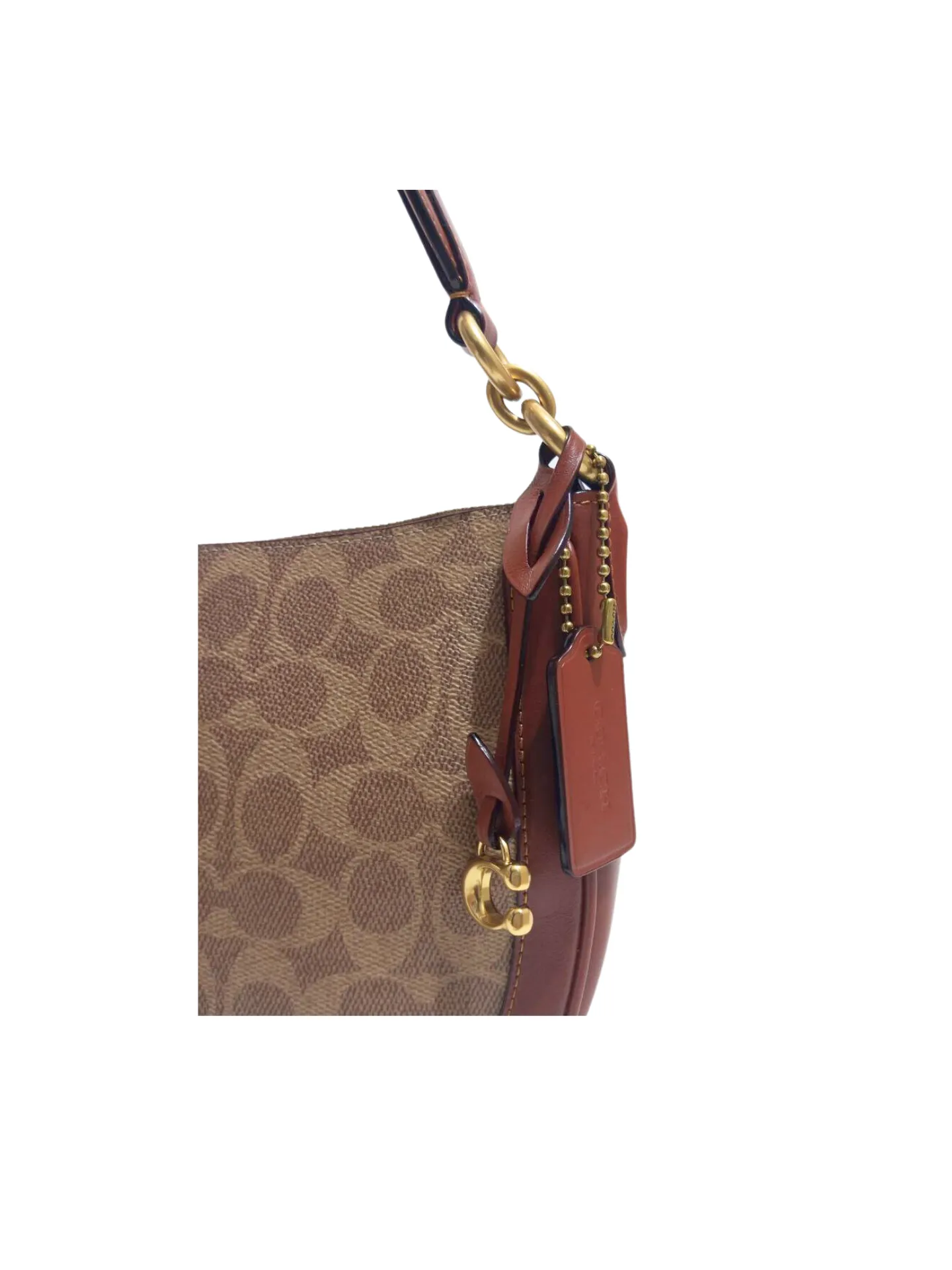 Coach Eksklusif Nordstrom Signature Coated Canvas Sutton Crossbody Bag Tan Rust