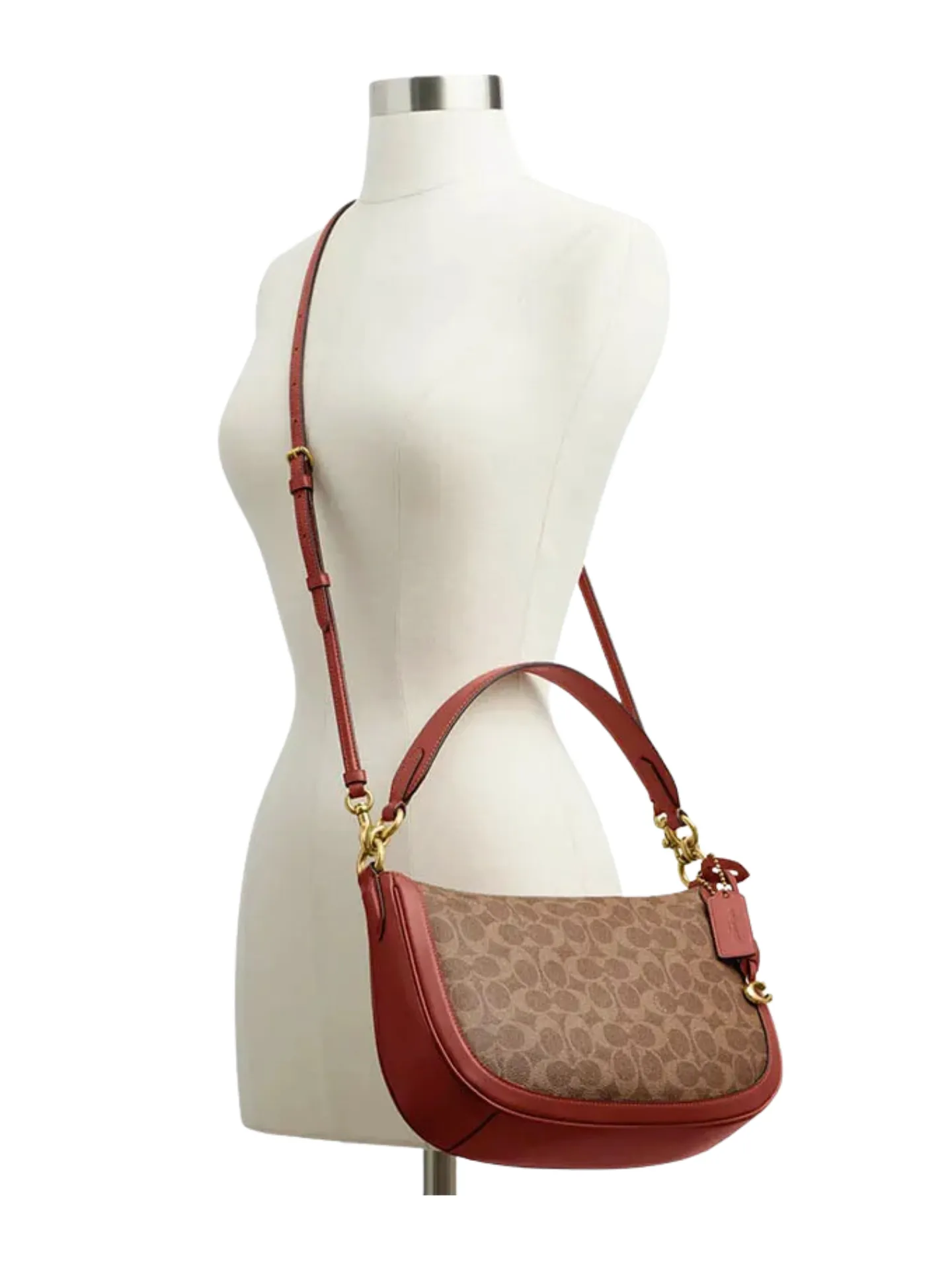 Coach Eksklusif Nordstrom Signature Coated Canvas Sutton Crossbody Bag Tan Rust