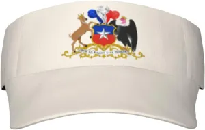 Coat of Arms Chile Adult Sun Visor Cap - UV Protection, Breathable, Adjustable, Sports & Outdoor Hat Black