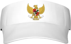 Coat of Arms Indonesia Adult Sun Visor Cap - UV Protection, Breathable, Adjustable, Sports & Outdoor Hat Black