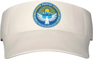 Coat of Arms Kyrgyzstan Adult Sun Visor Cap - UV Protection, Breathable, Adjustable, Sports & Outdoor Hat Black