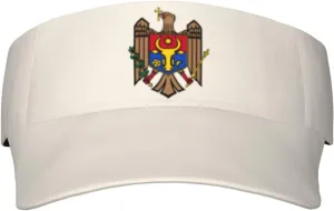 Coat of Arms Moldova Adult Sun Visor Cap - UV Protection, Breathable, Adjustable, Sports & Outdoor Hat Black