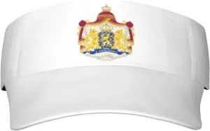 Coat of Arms of Netherlands Adult Sun Visor Cap - UV Protection, Breathable, Adjustable, Sports & Outdoor Hat Black