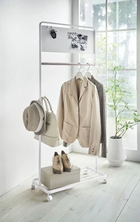 Coat rack with panel - Tower - white