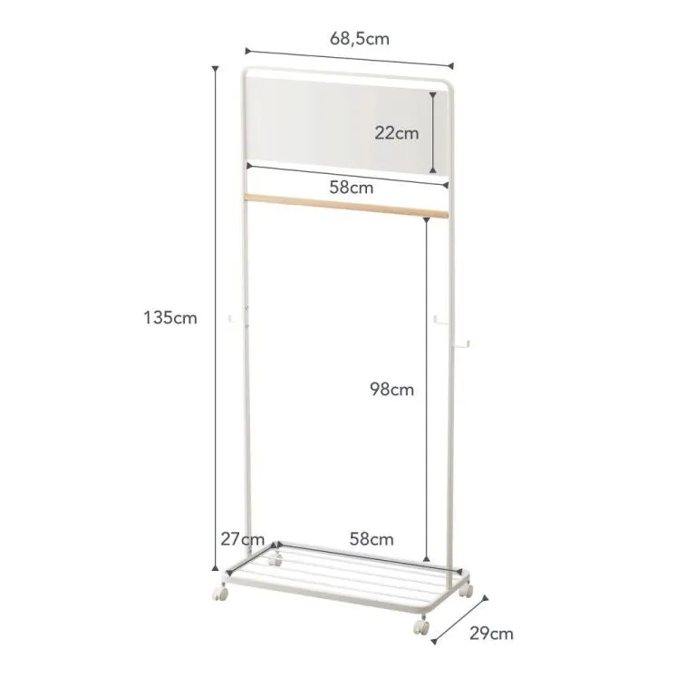 Coat rack with panel - Tower - white