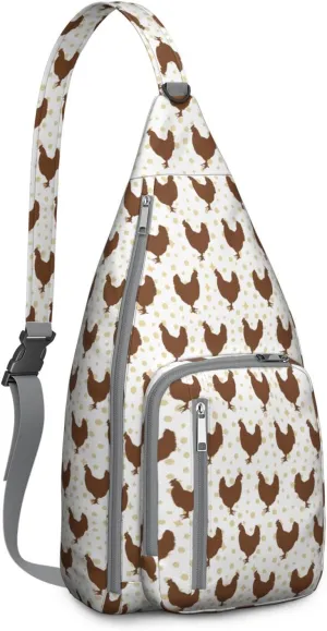 Cocks Crossbody Bag Daypack for Women Men Lightweight Waterproof Sling Bag Backpack Hiking Cycling