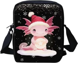 COEQINE Axolotl Purse for Women Trendy Mini Backpack Purse Small Crossbody Pouch With Shoulder Strap Handbag With Back Zipper Pocket for Birthday