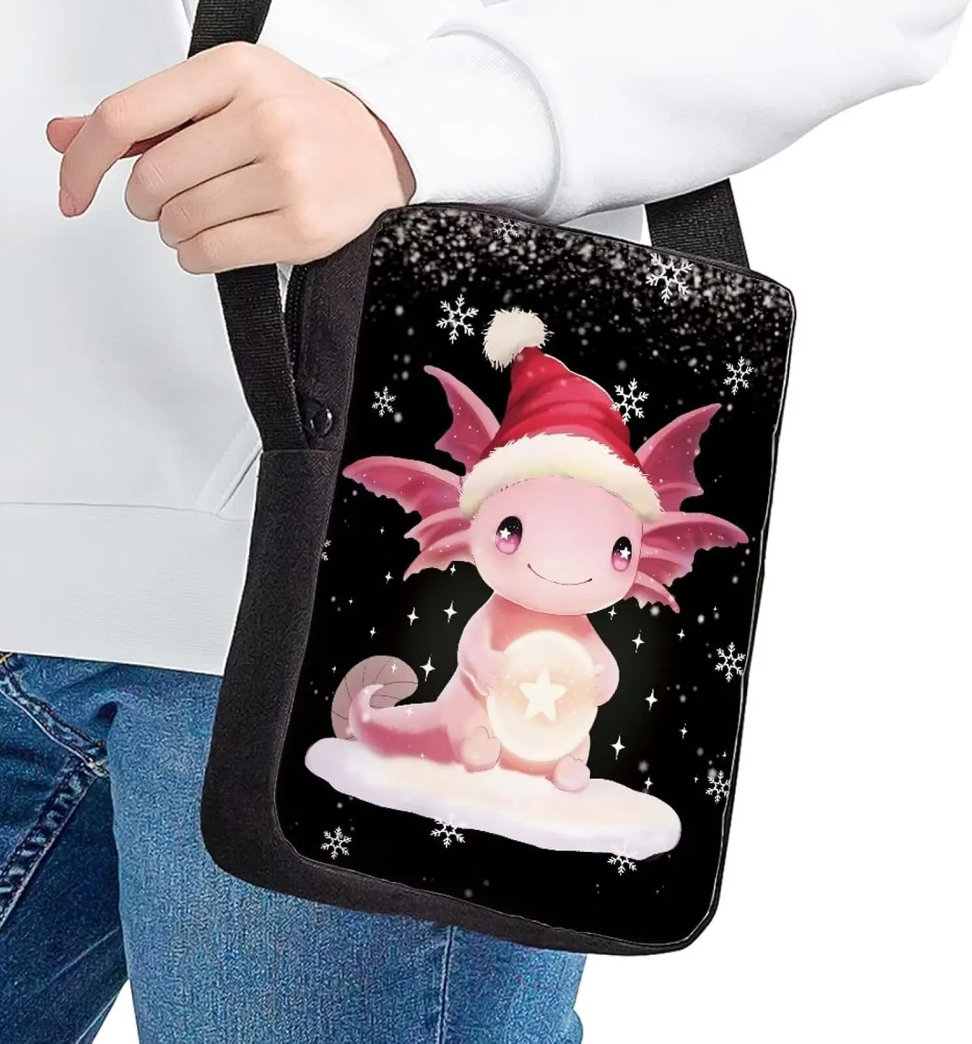 COEQINE Axolotl Purse for Women Trendy Mini Backpack Purse Small Crossbody Pouch With Shoulder Strap Handbag With Back Zipper Pocket for Birthday