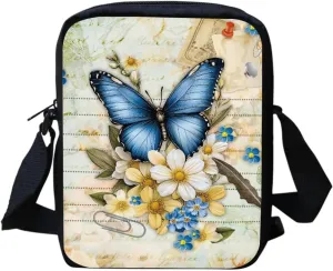 COEQINE Butterfly Crossbody Bags for Women Aesthetic Travel Purse for Ladies Teen Girls Mini Shoulder Bag Crossbody Tote Bag With Strap Adjustable for Birthday