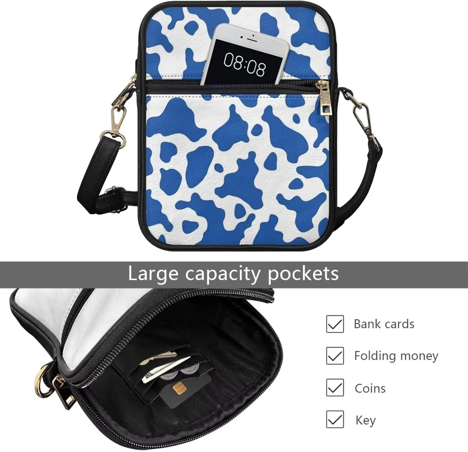 COEQINE Cute Crossbody Bag for Women Kawaii Messenger Bags Purse Cell Phone Shoulder Bag Mini Wallet Over Shoulder Strap
