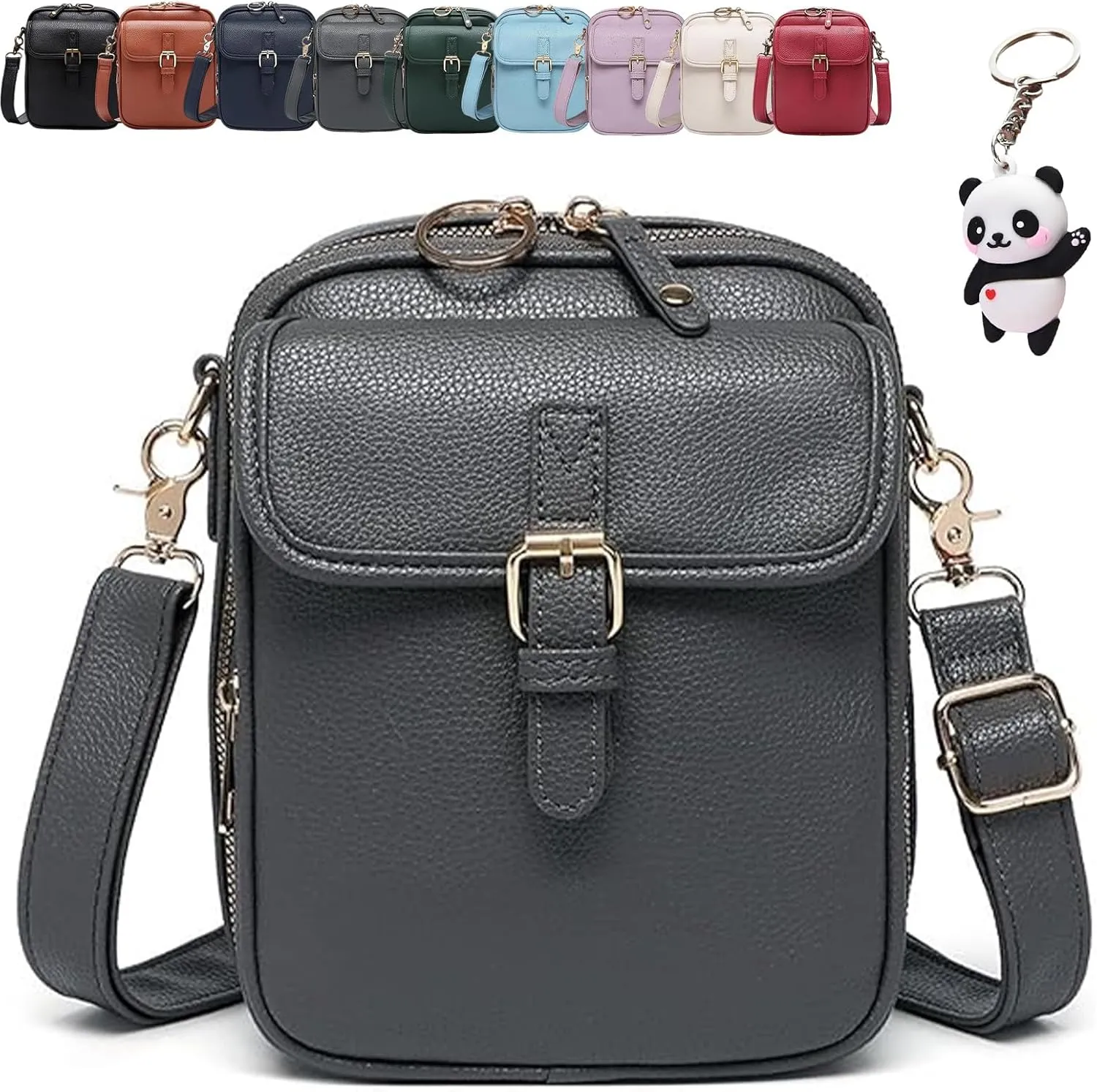 Collaboraten1 Crossbody Leather Bag, Urvashi Large Capacity Anti-Theft Vintage Bag with 10 Card Slots