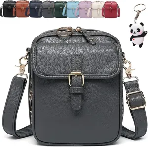 Collaboraten1 Crossbody Leather Bag, Urvashi Large Capacity Anti-Theft Vintage Bag with 10 Card Slots