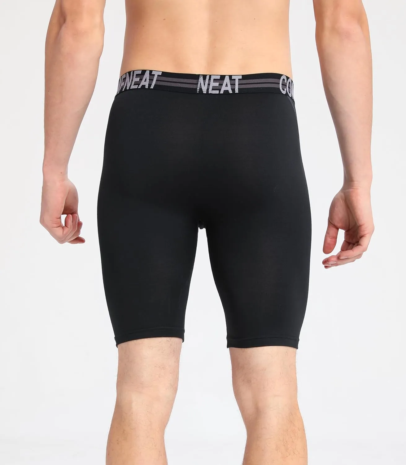 Comfneat Men's 9" Long Boxer Briefs Sports Performance Breathable Underwear 4-Pack