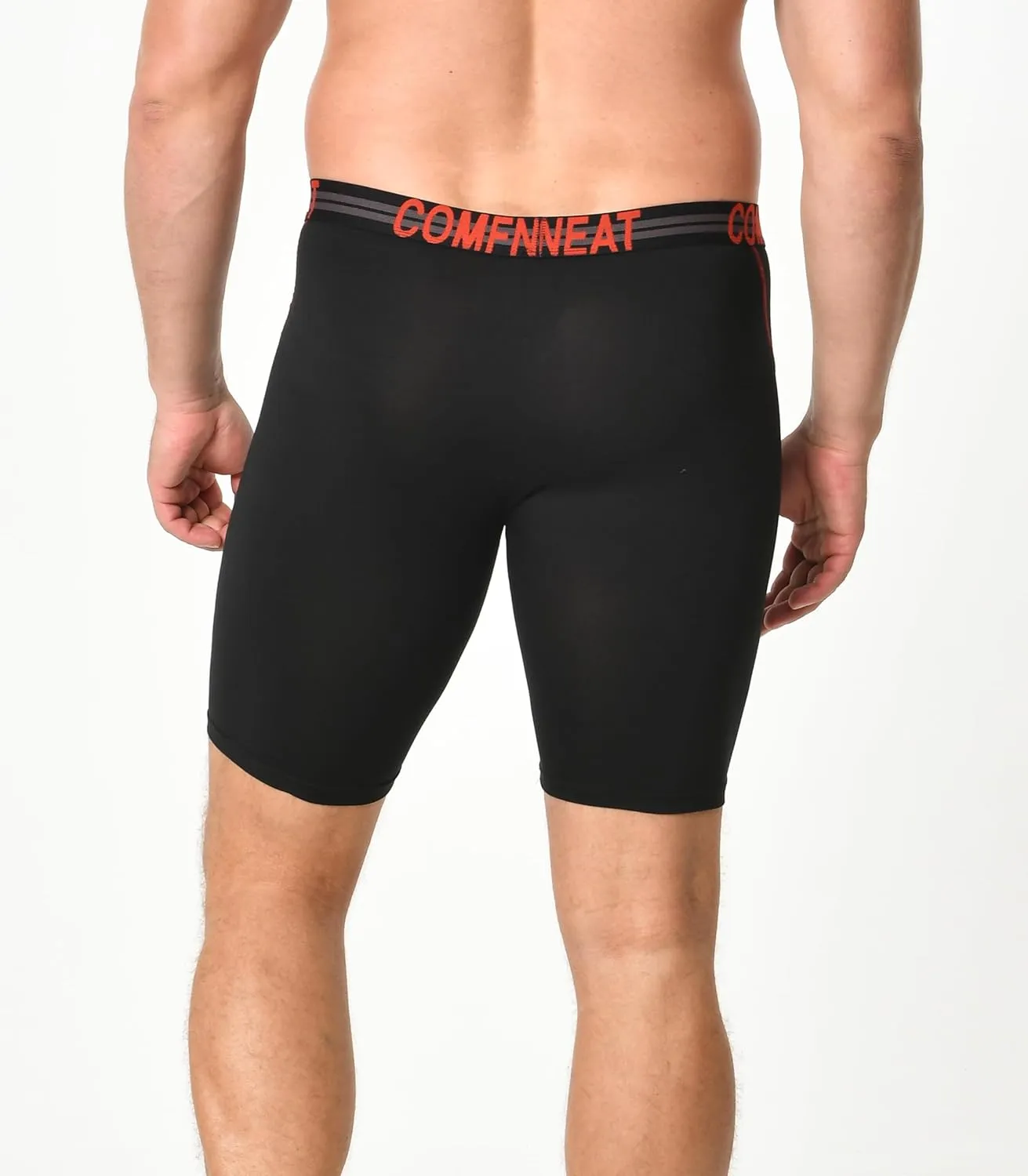 Comfneat Men's 9" Long Boxer Briefs Sports Performance Breathable Underwear 4-Pack