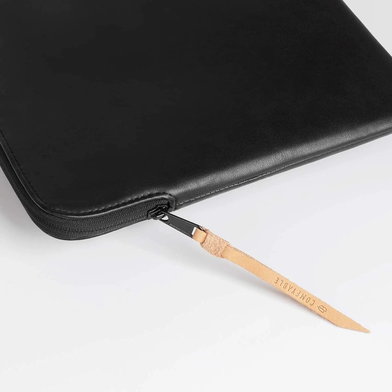 Comfyable Slim Laptop Sleeve Compatible with 13 Inch MacBook Air 13 in M4 M3 M2 M1, 13" MacBook Pro, PU Leather Bag Water-Resistant Cover Case, Black