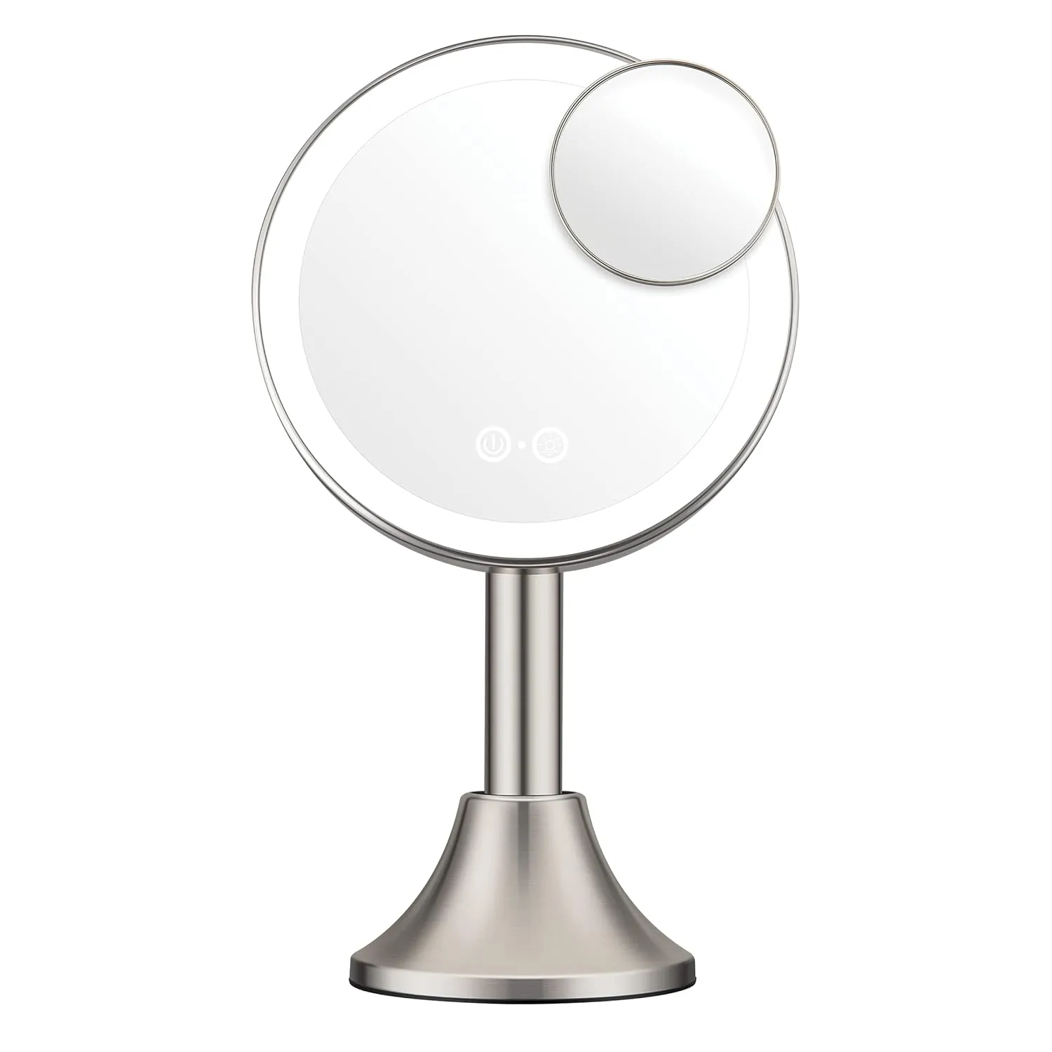 Conair Lighted Makeup Mirror, LED Vanity Mirror, 1X/10X Magnifying Mirror with Handheld Feature, Corded or Cordless in Brushed Nickel
