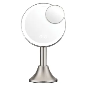 Conair Lighted Makeup Mirror, LED Vanity Mirror, 1X/10X Magnifying Mirror with Handheld Feature, Corded or Cordless in Brushed Nickel